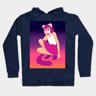 Anthro Sunset Ferret Girl Hoodie